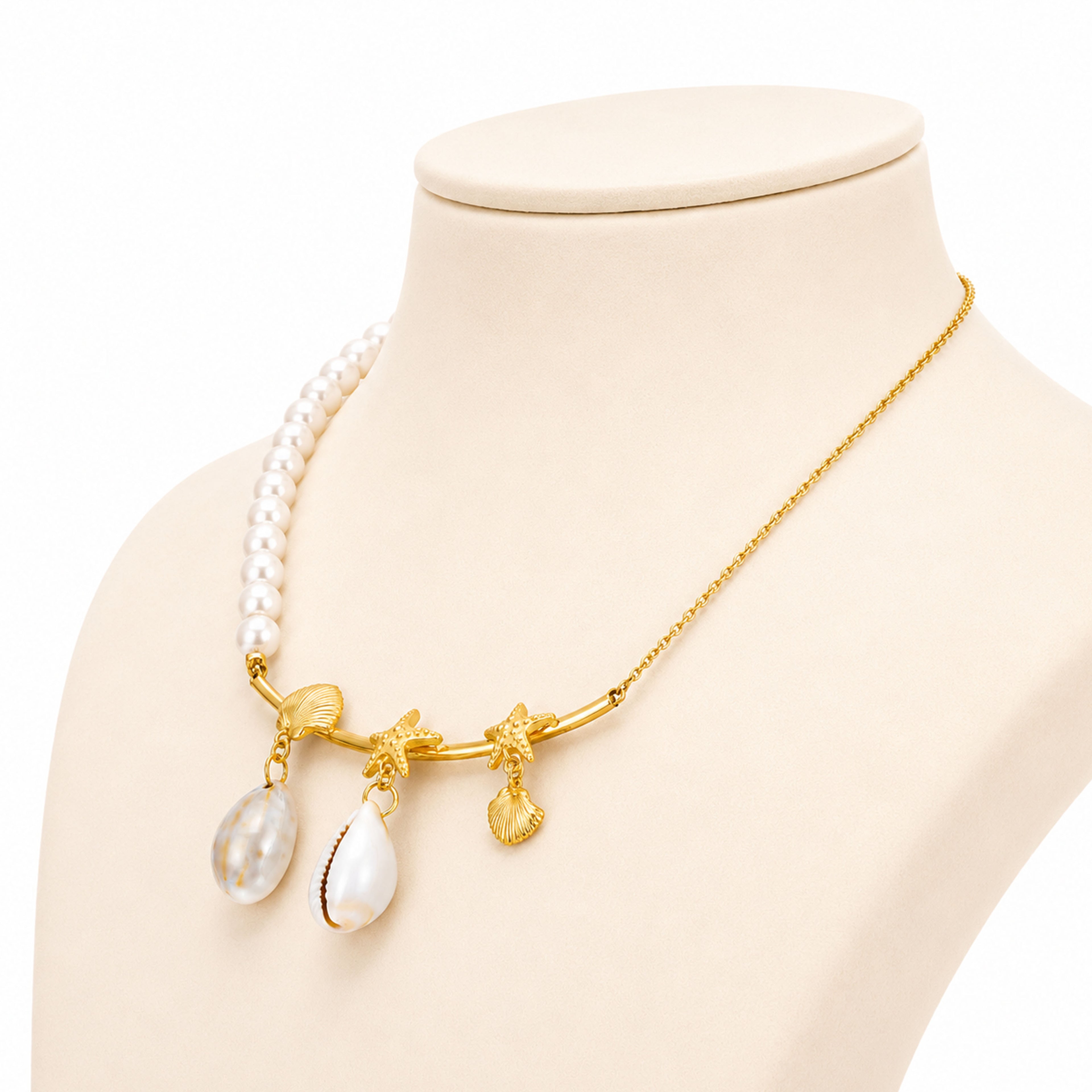 Pearl Shell Cascade 925 Sterling Silver Designer Necklace