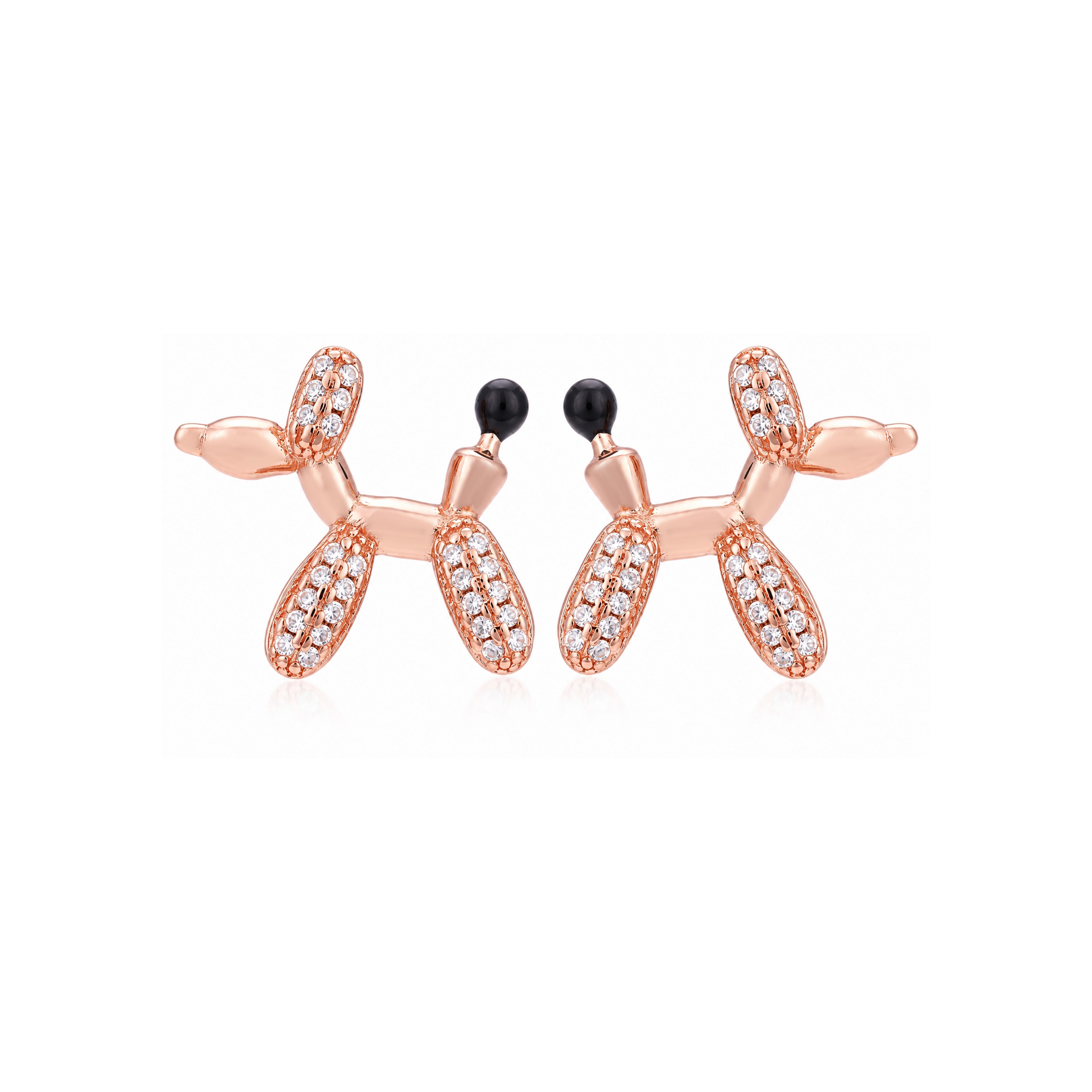 Pink Balloon Rose Gold Silver Stud Earrings
