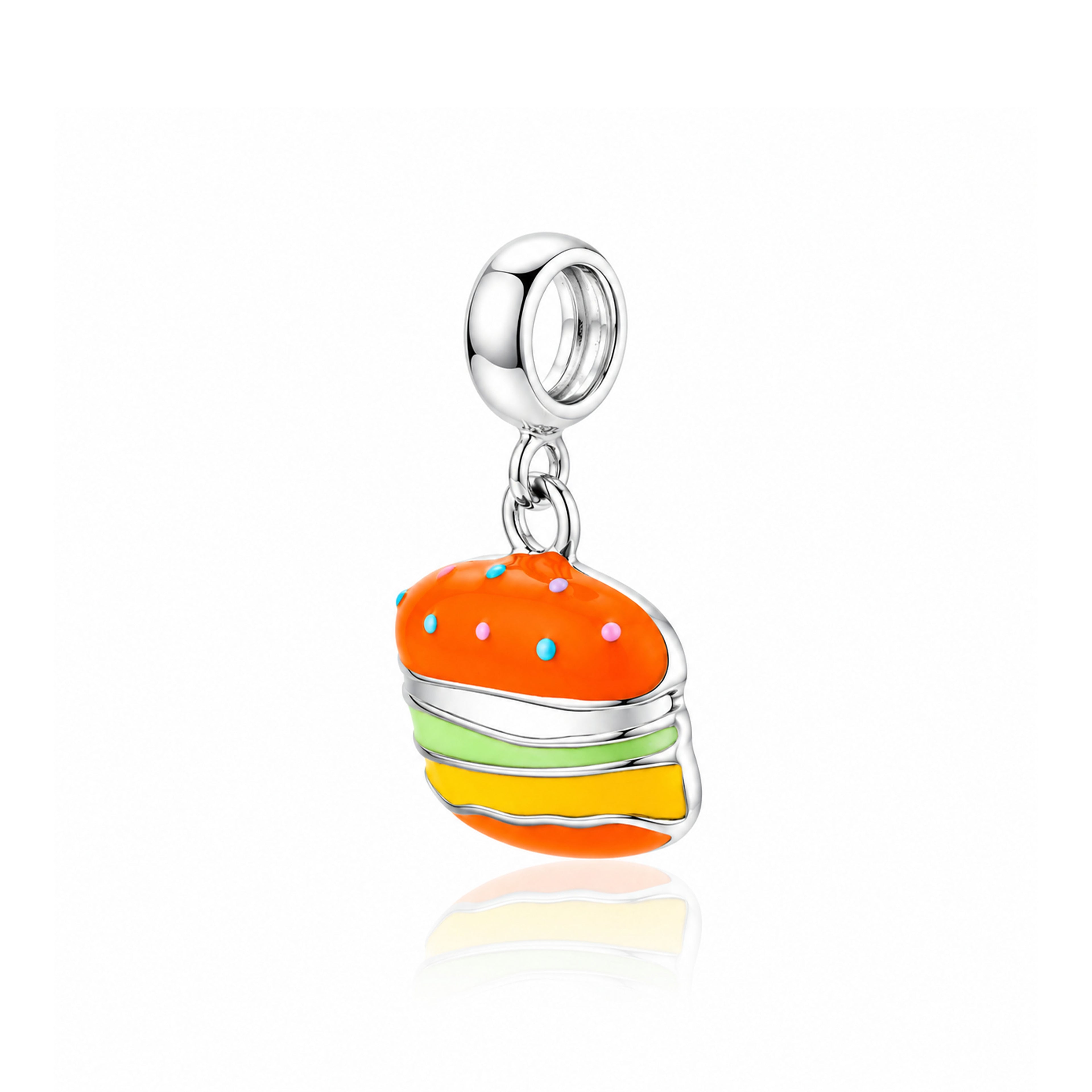Playful Burger Delight 925 Sterling Silver SignaturePendant