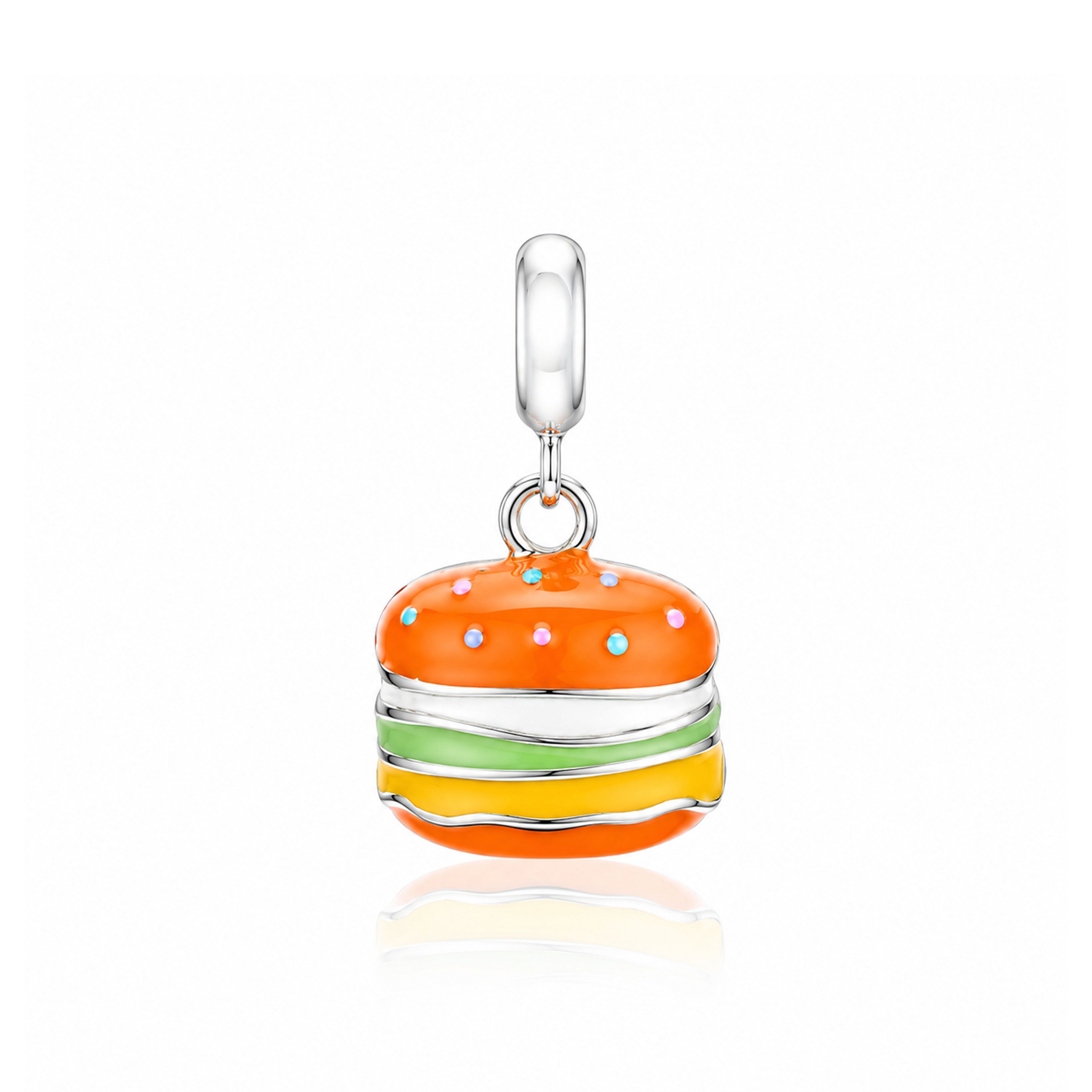 Playful Burger Delight 925 Sterling Silver SignaturePendant