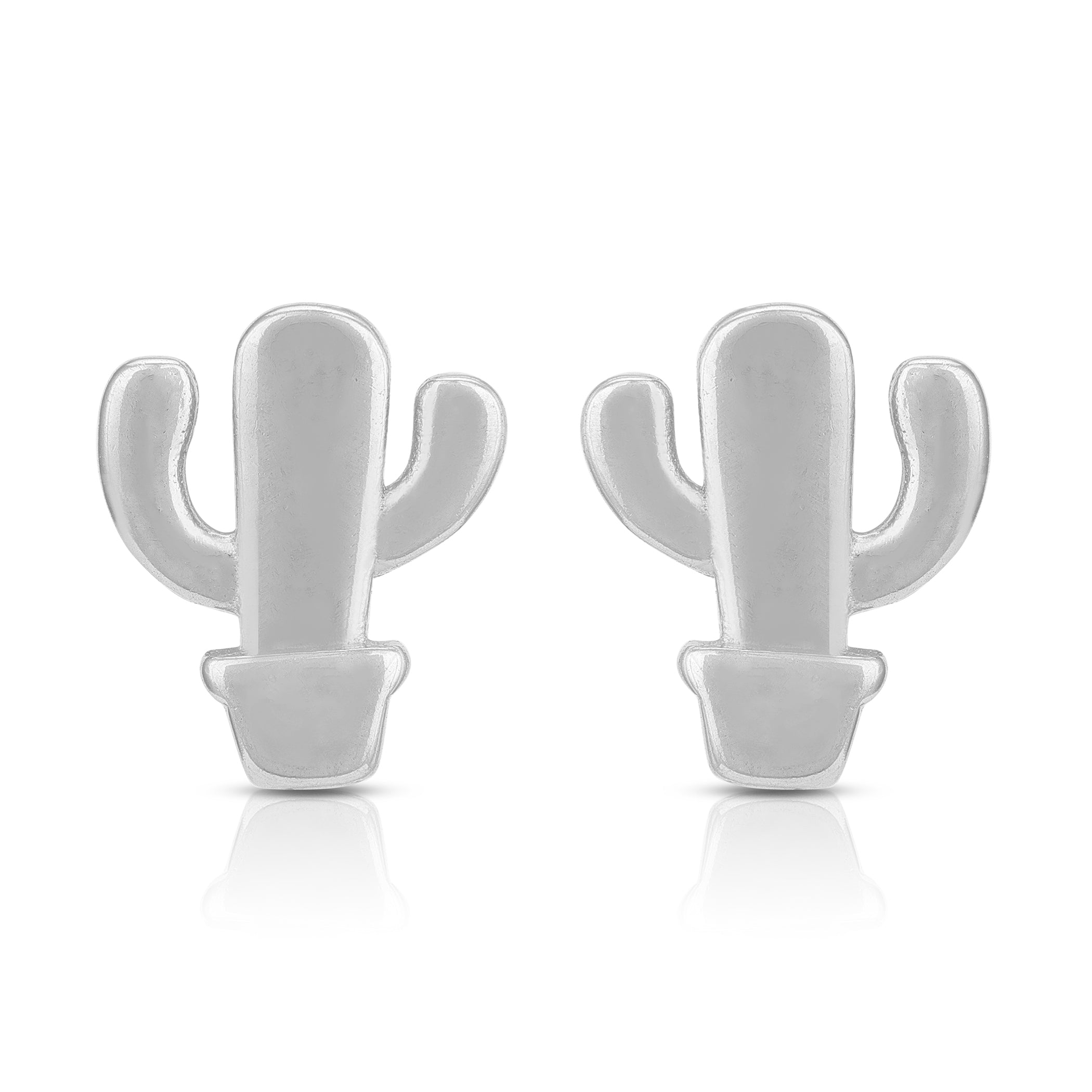 Playful Mini Cactus 925 Sterling Silver Earrings for Women