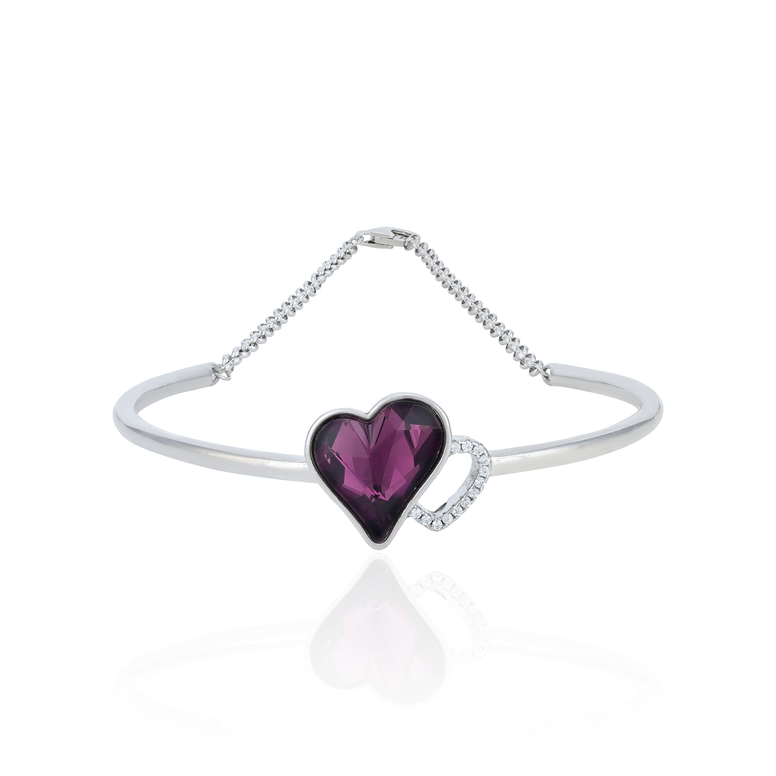 Purple Heart Stone Silver Kada