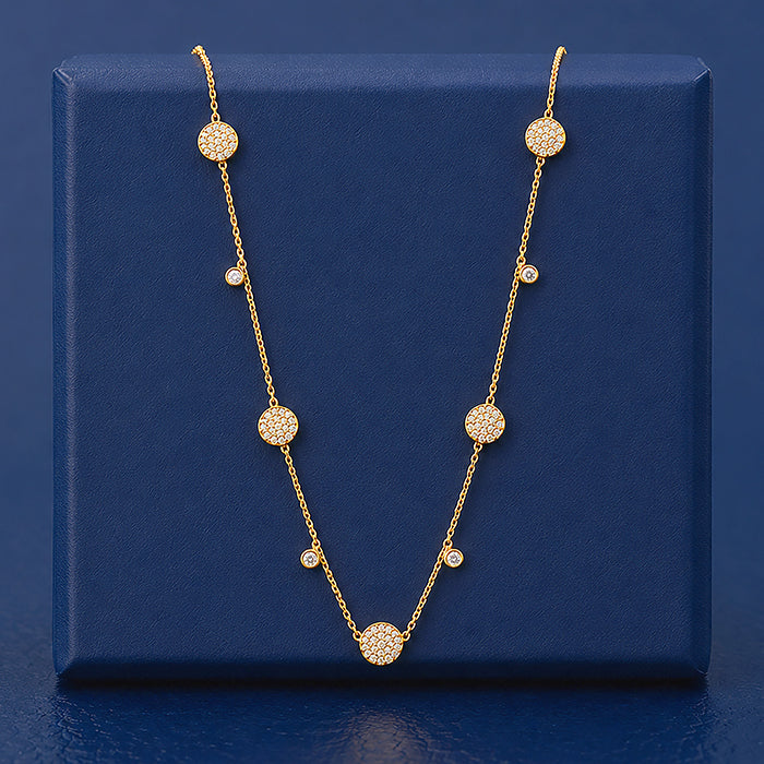 Radiant Gold Bead 925 Sterling Silver Luxury Chain