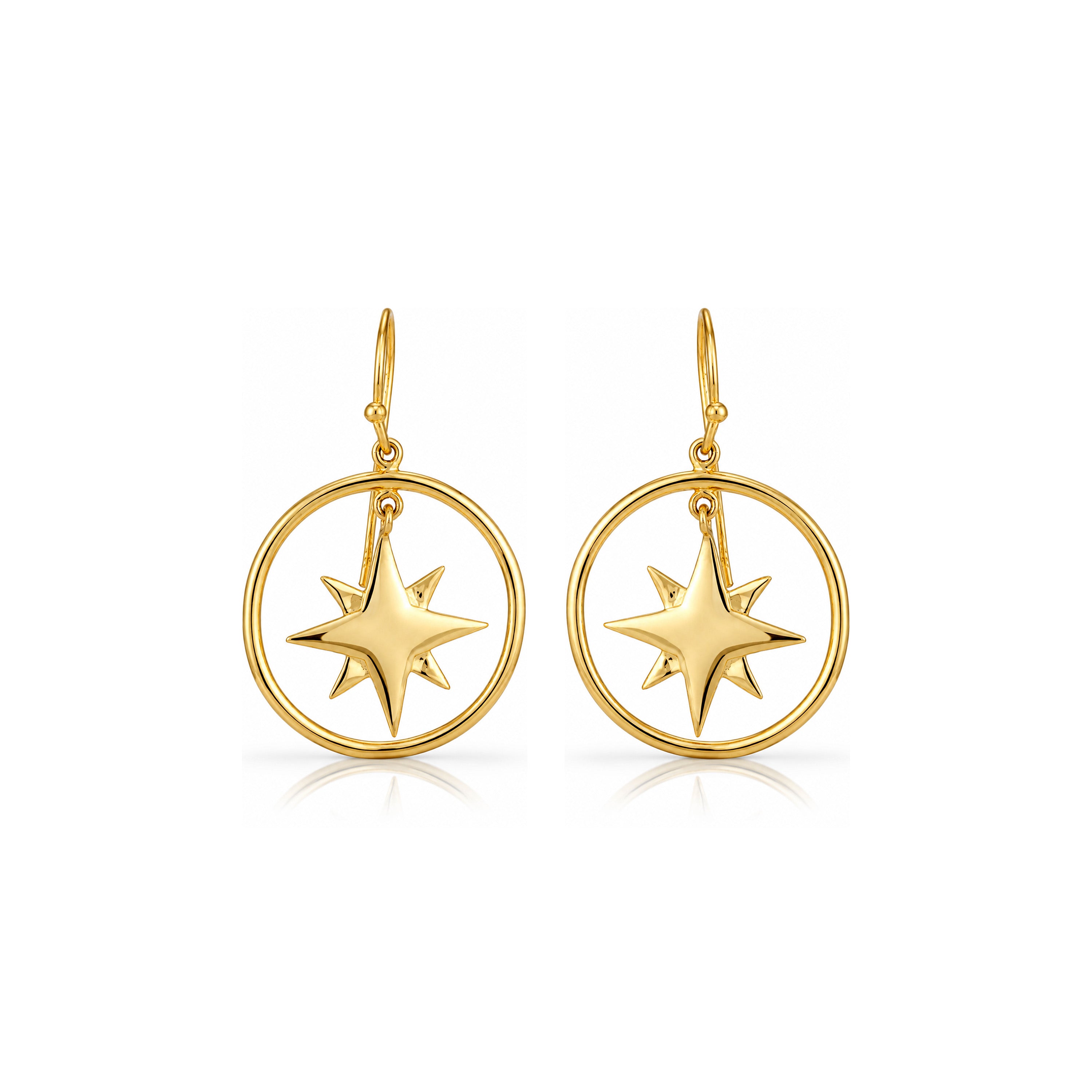 Radiant Star Dangle 925 Sterling Silver Earrings