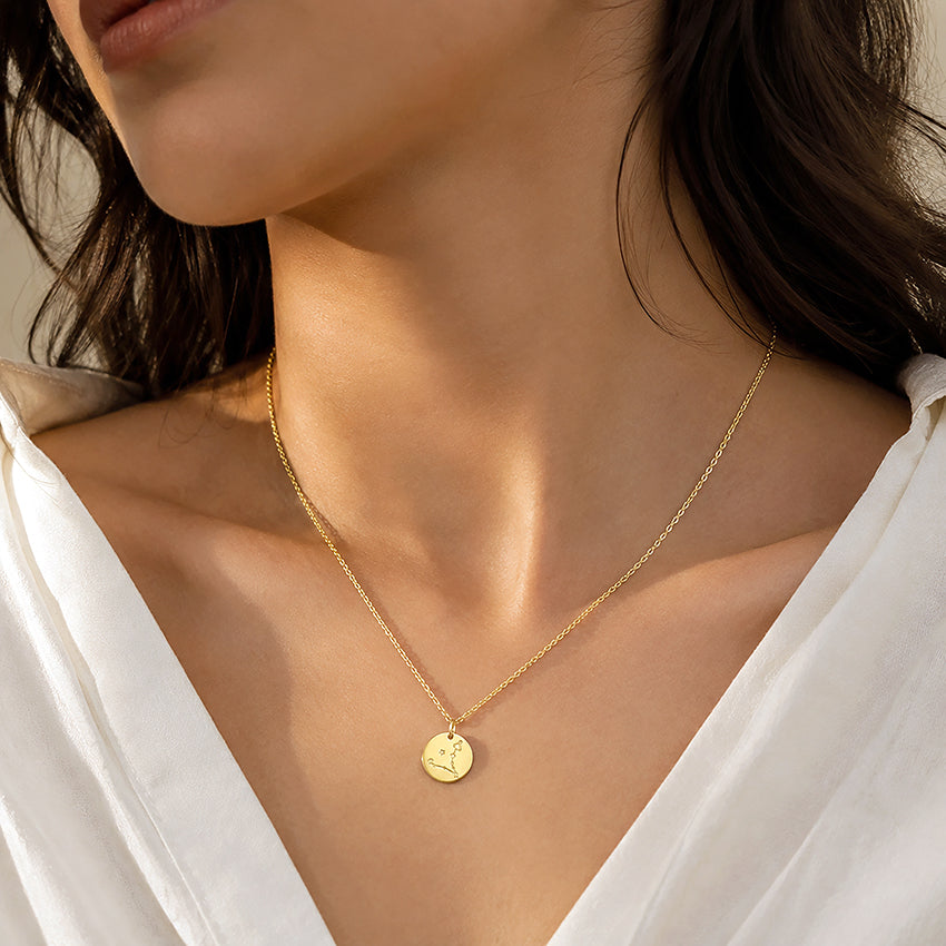 Radiant Star Map 925 Sterling Silver Chain Pendant