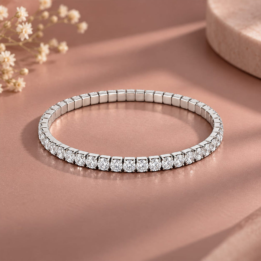Radiant Eternity Sterling Silver Bracelet