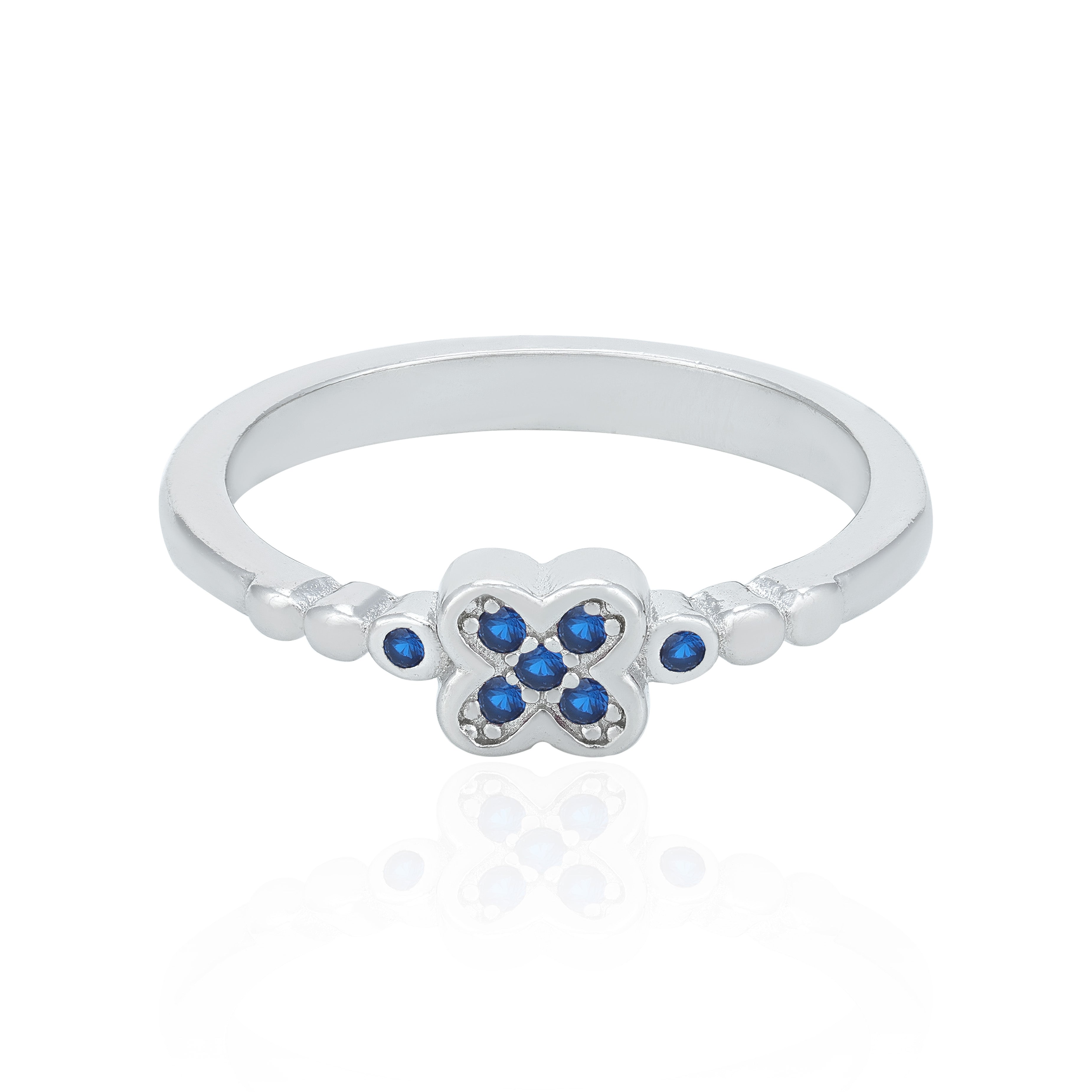 Radiant Four Leaf Clover 925 Sterling Silver Ring for Women