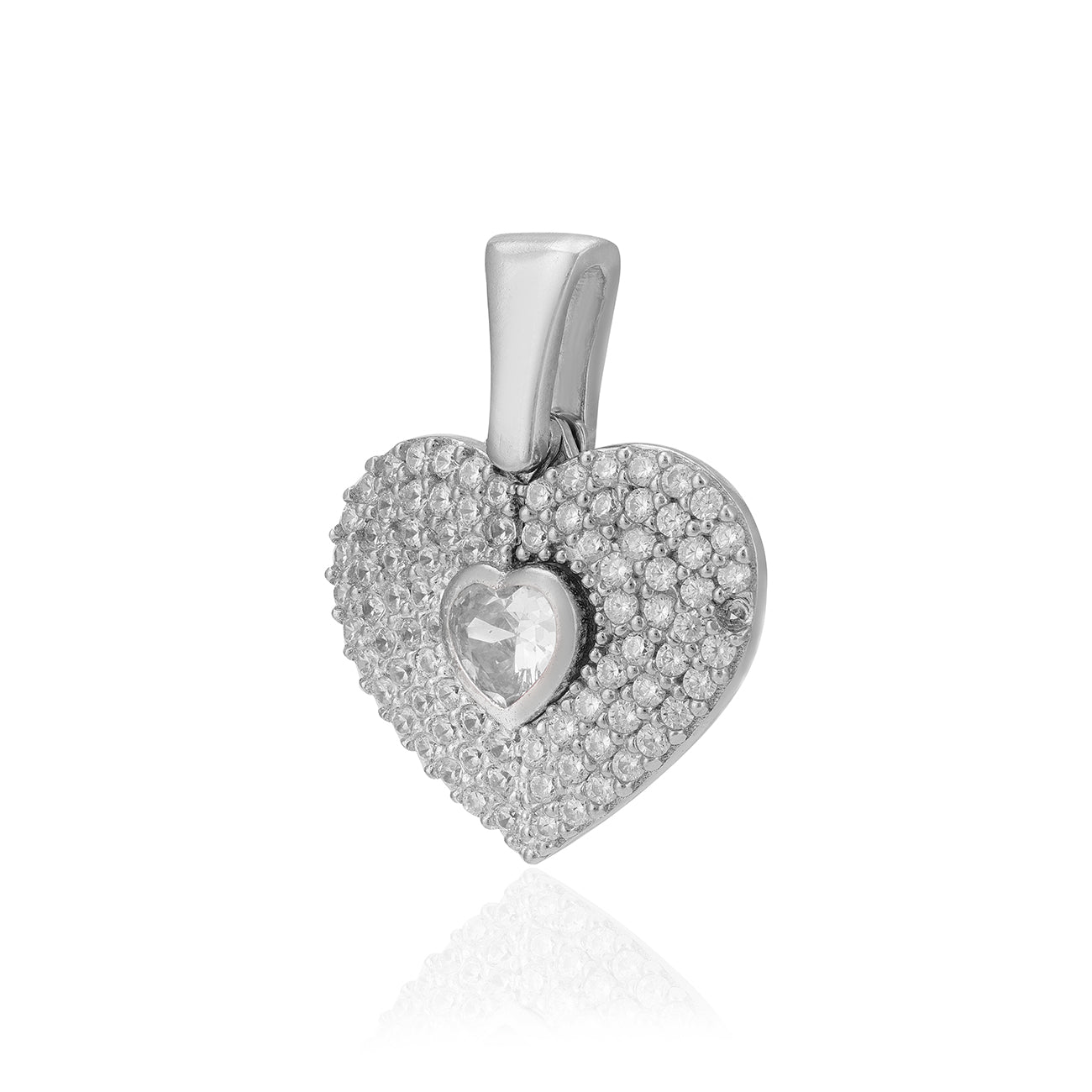 Radiant Heart 925 Sterling Silver Sparkle Pendant