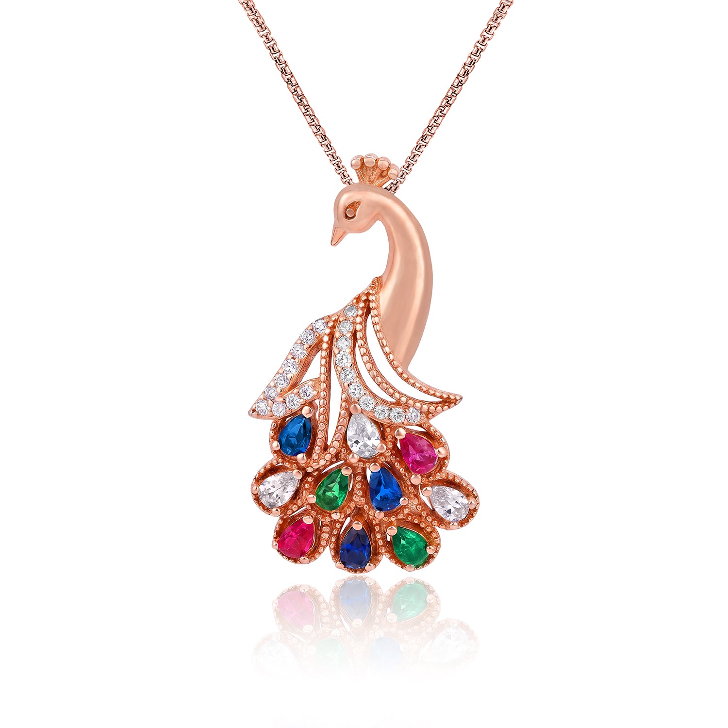 Radiant Peacock 925 Sterling Silver Pendant