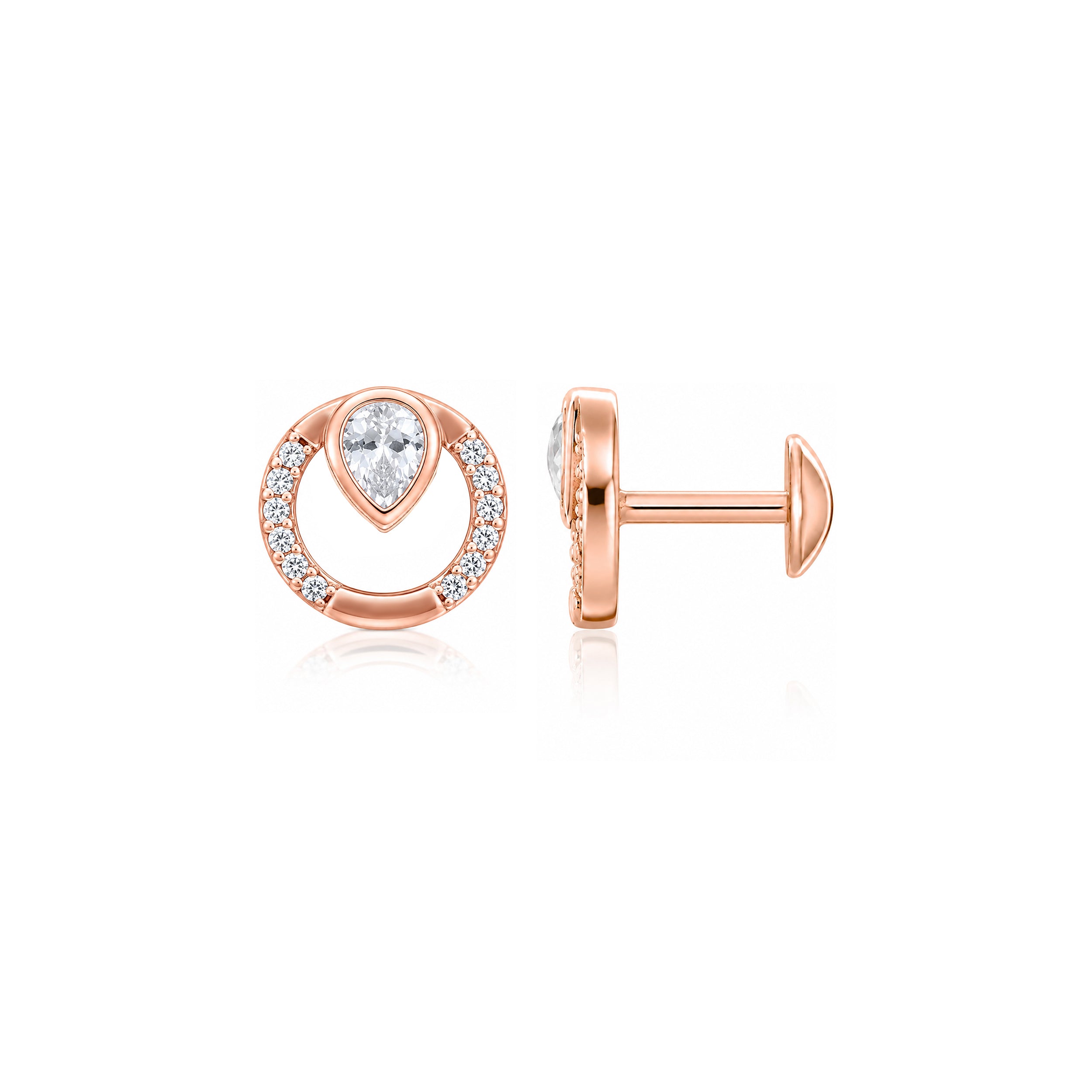 Radiant Pear Orbit 925 Sterling Silver Designer Earring