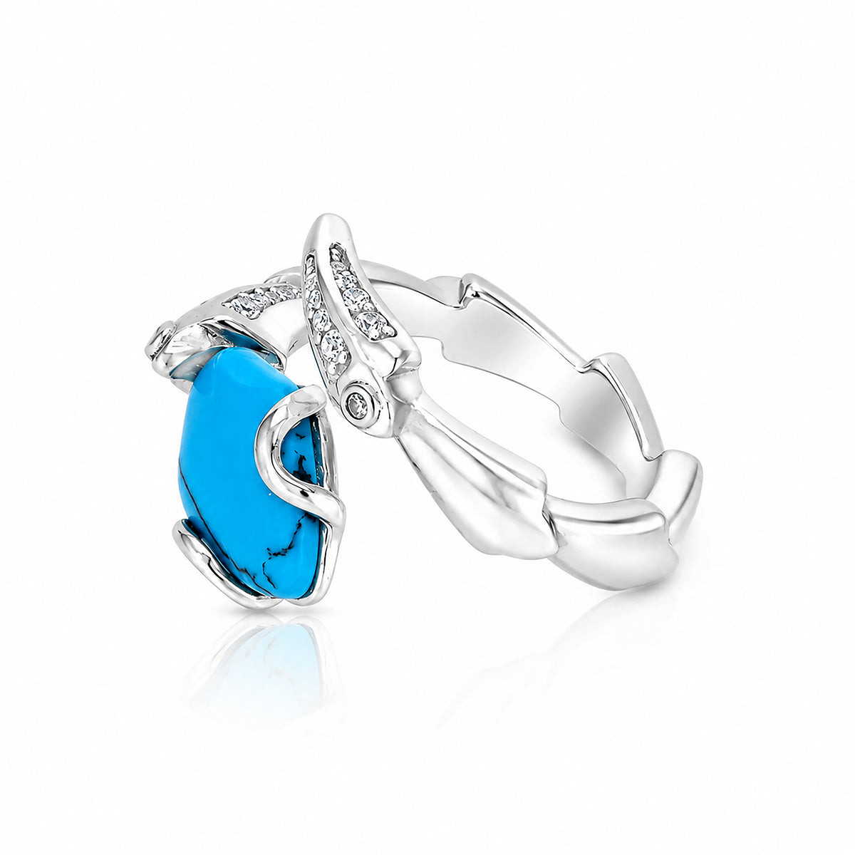 Raw Ocean Style Organic Bypass Silver Ring