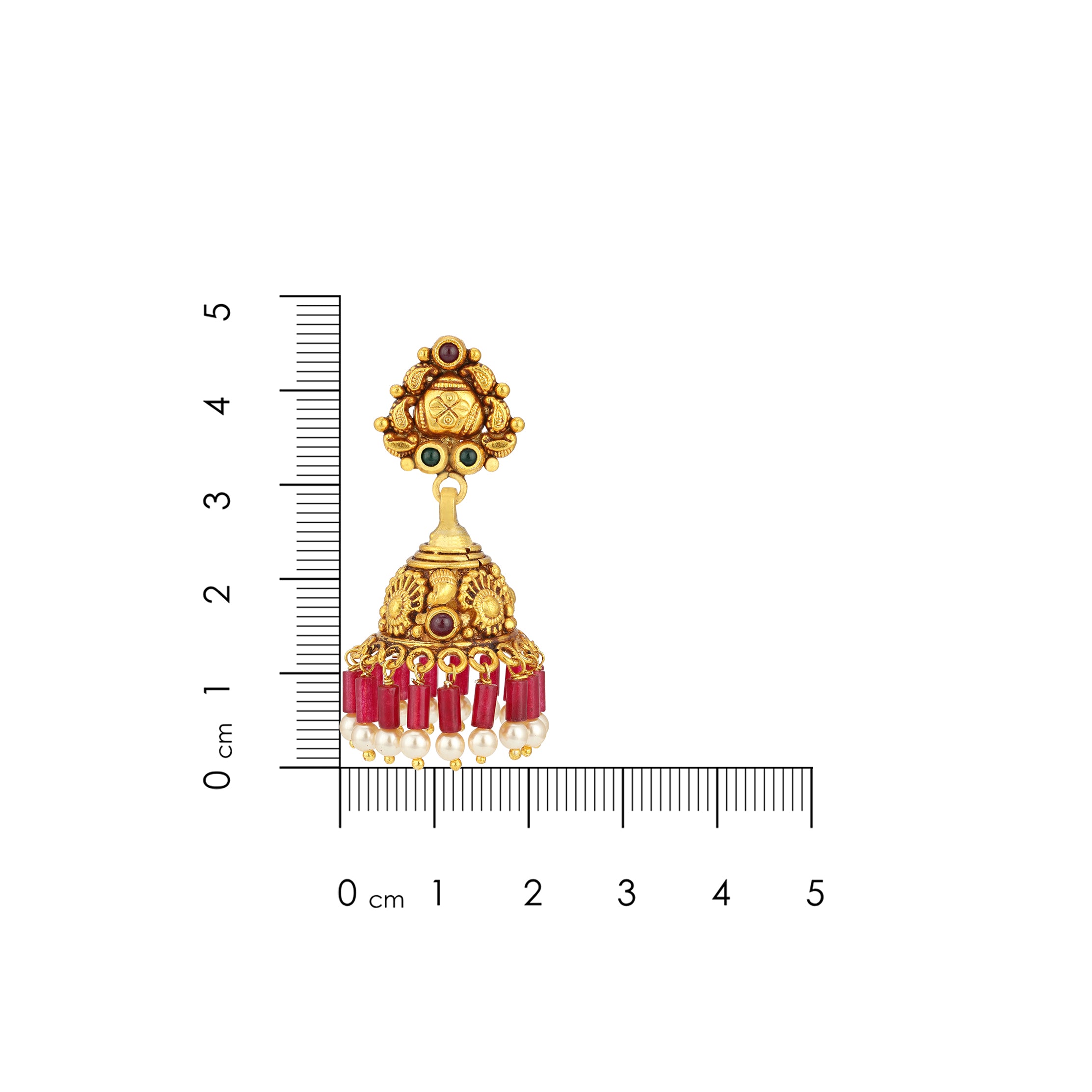 Red Drape 925 Sterling Silver Jhumka Earring for Women