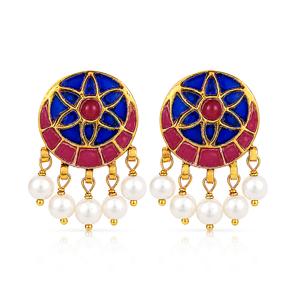 Regal Blue Blossom 925 Sterling Silver Luxury Earrings