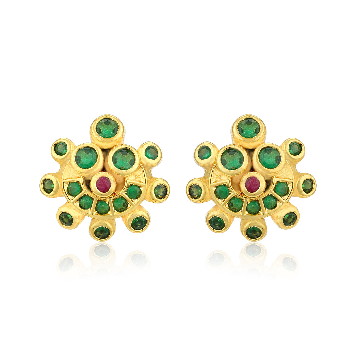 Regal Green Stone 925 Sterling Silver Stud for women
