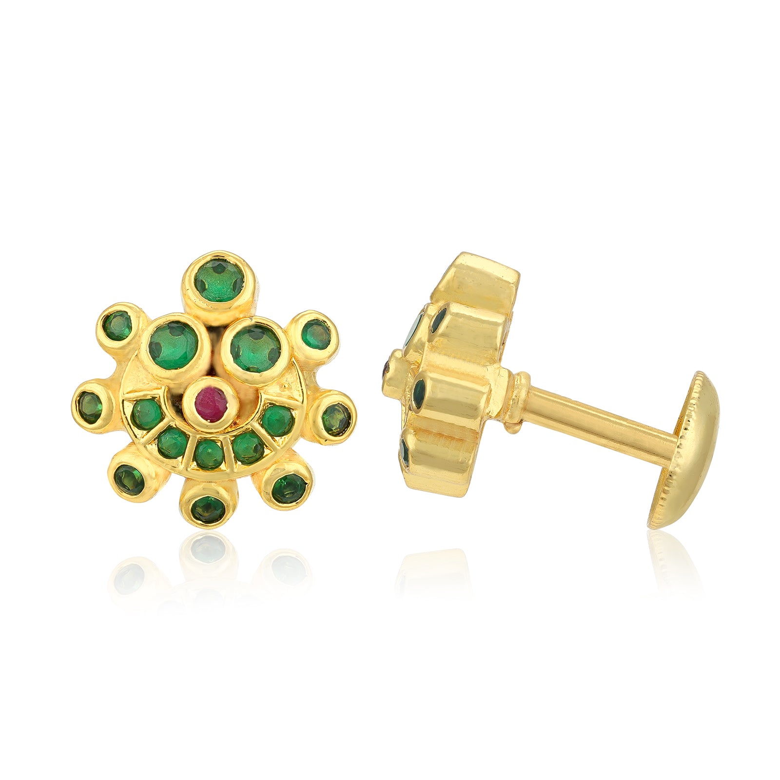 Regal Green Stone 925 Sterling Silver Stud for women