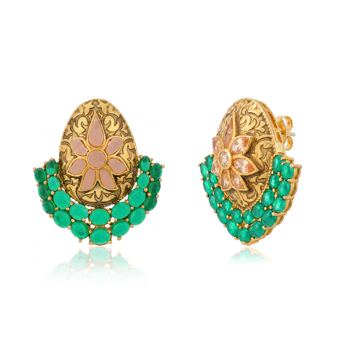 Regal Honeybee Green 925 Sterling Silver Premium Earrings
