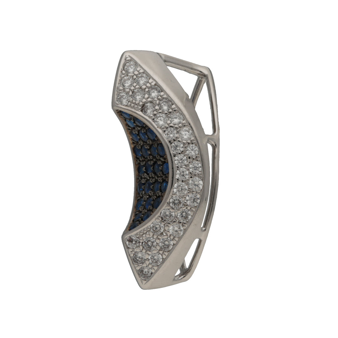 Rhodium Azure oval Pendant IT0035