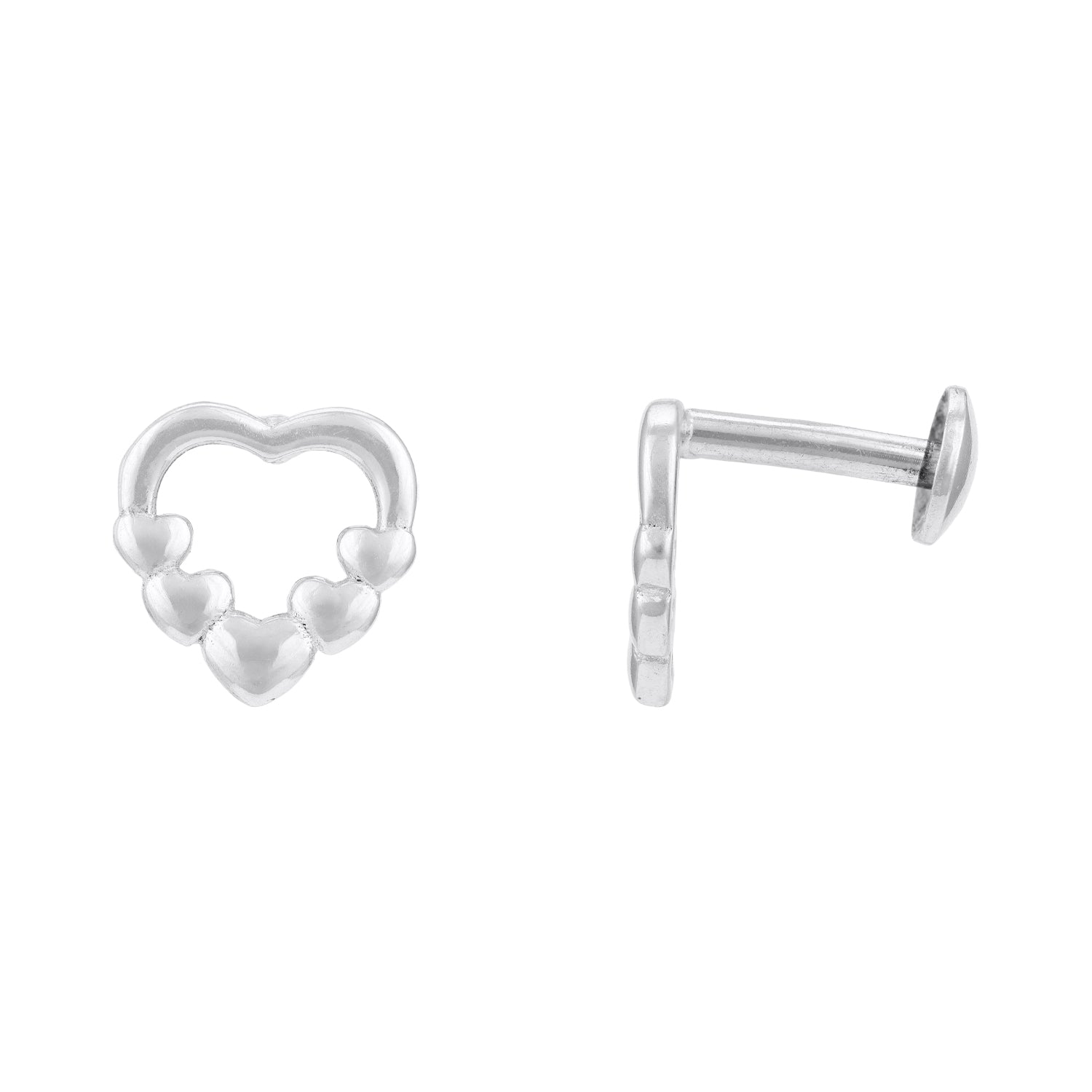 Romantic 925 Sterling Silver Heart Cluster Earrings for Women