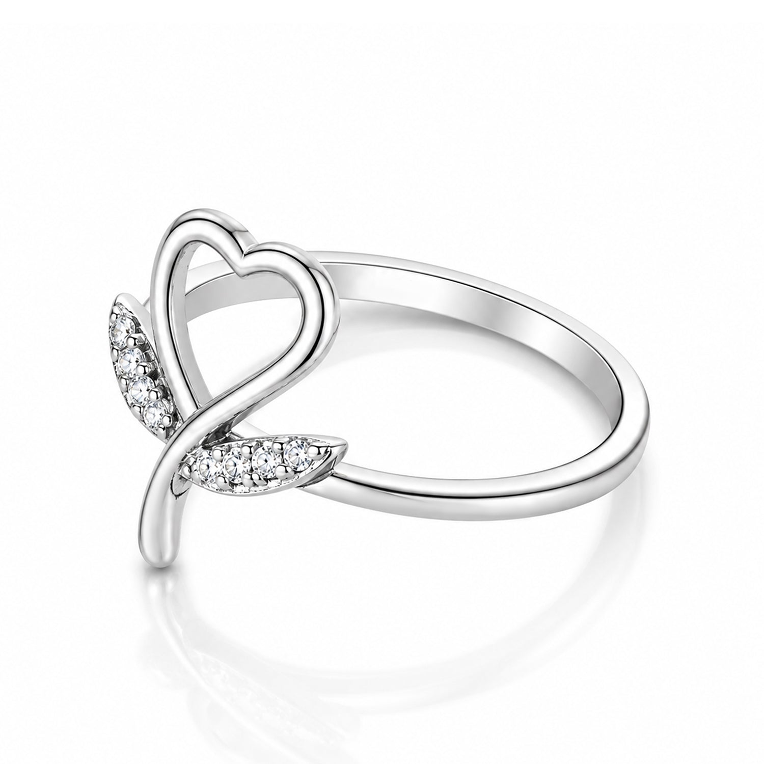Romantic Heart Flourish 925 Sterling Silver Ring