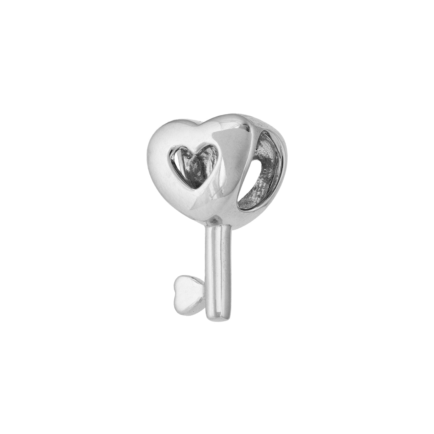Romantic Heart Key Love Charm 925 Sterling Silver Pendant for women