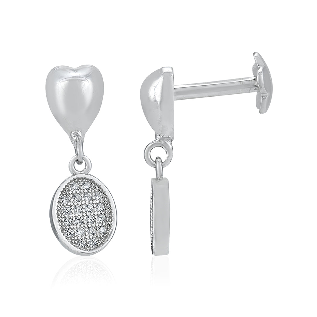 Romantic Heart Drop 925 Sterling Silver Earrings for Women