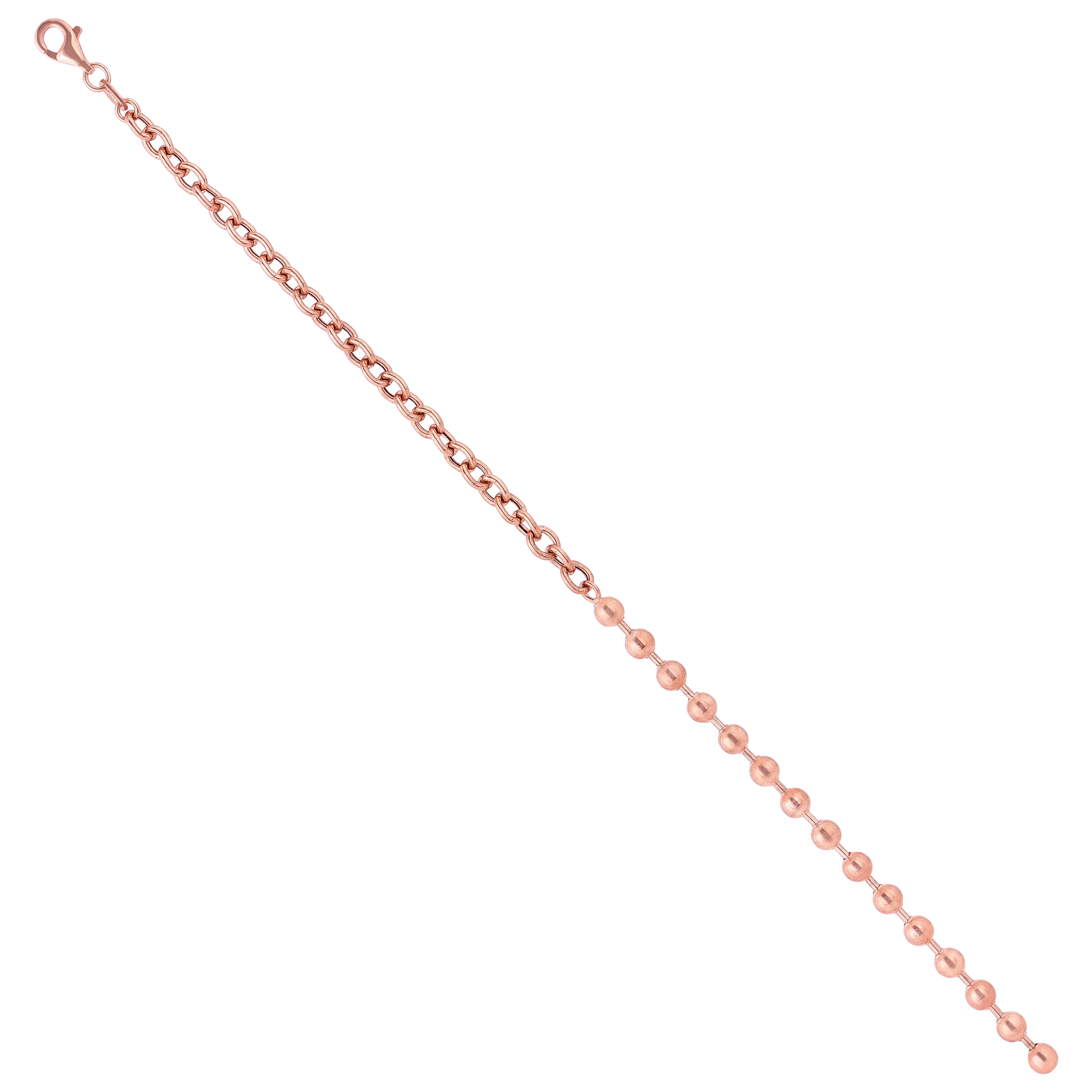 Rose Gold Bubble Link Elegance 925 Sterling Silver Bracelet for women