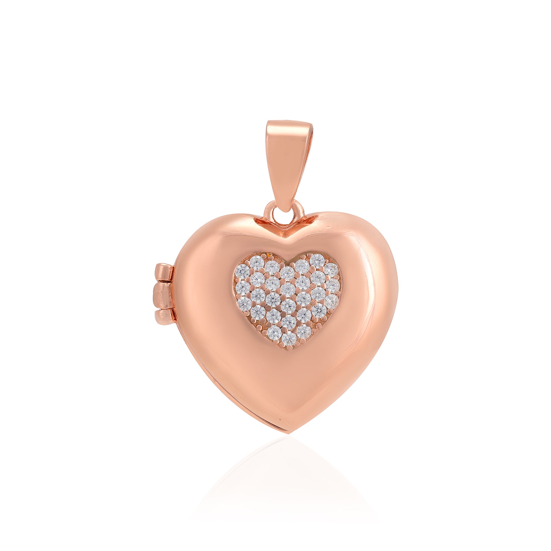 Rose Gold Plated 925 Delicate Stone Locket Pendants