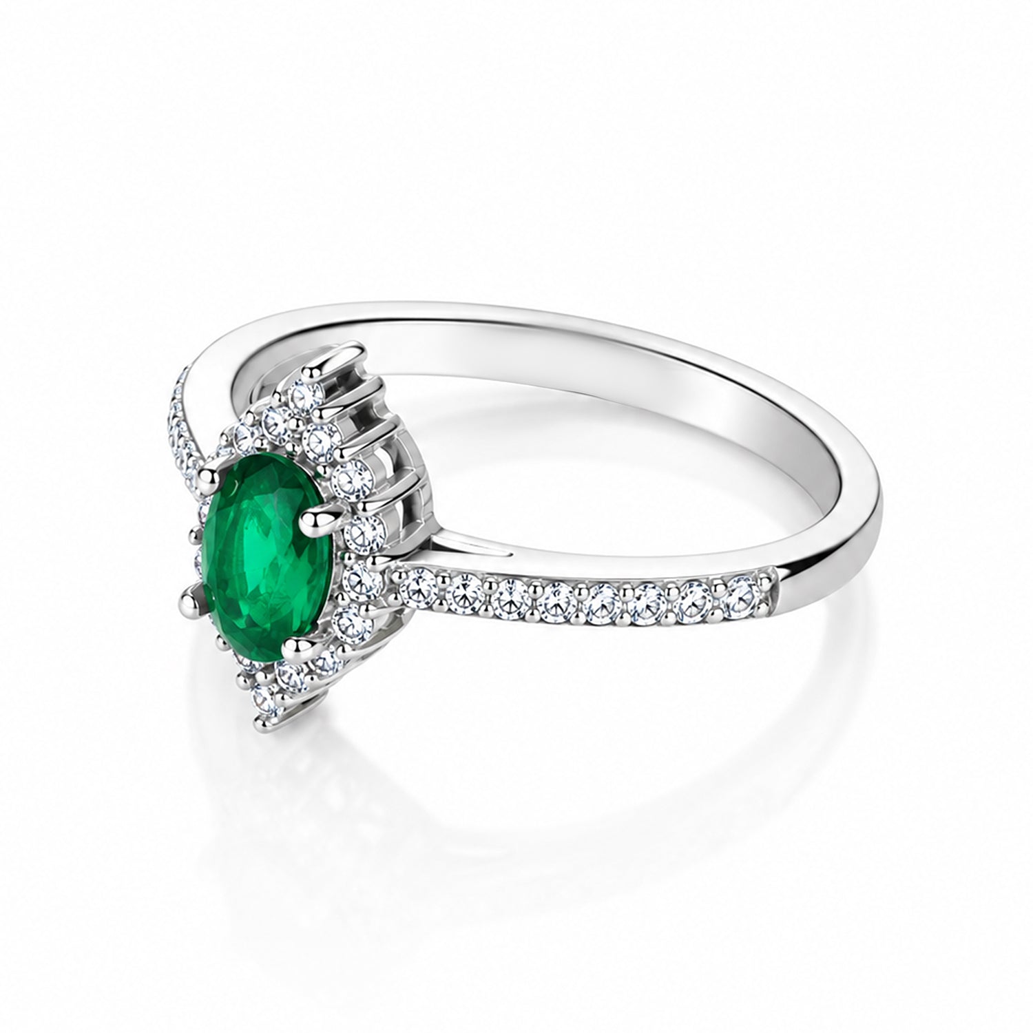 Royal Green Elegance 925 Sterling Silver Ring