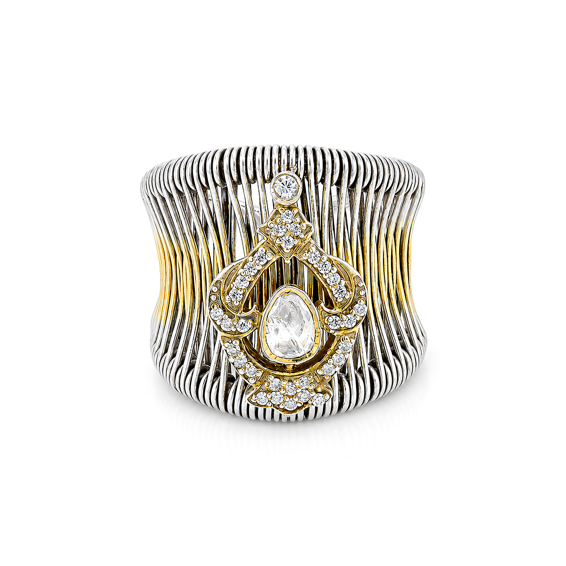 Royal Dual Tone 925 Sterling Silver Statement Ring
