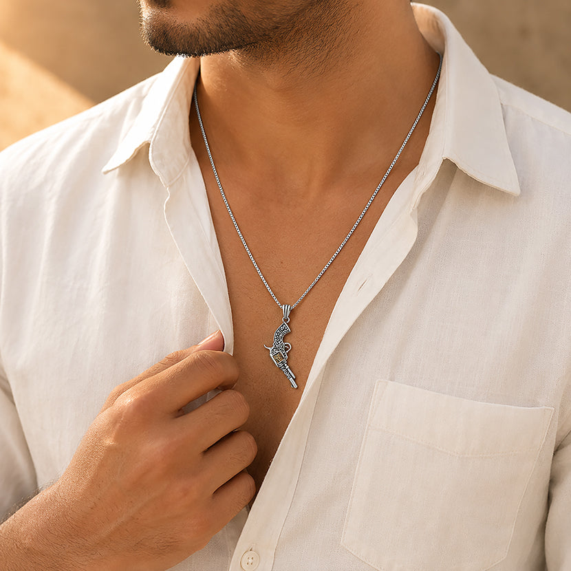 Royal FiligreePistol 925 Sterling Silver Heritage Pendant