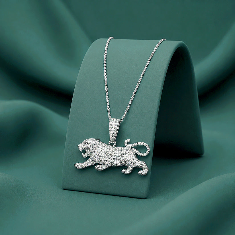 Royal Leopard 925 Sterling Silver Statement Pendant