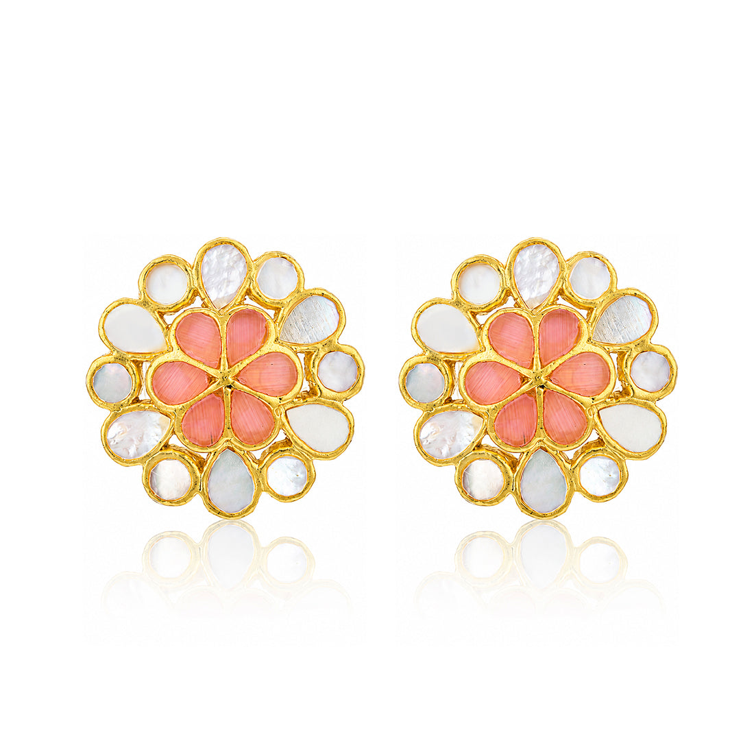 Royal Peach Pearl 925 Sterling Silver Stud Earrings