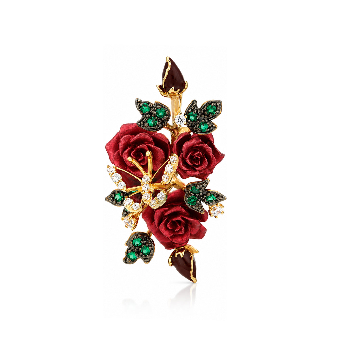 Royal Rose Bouquet 925 Sterling Silver Elegant Pendant