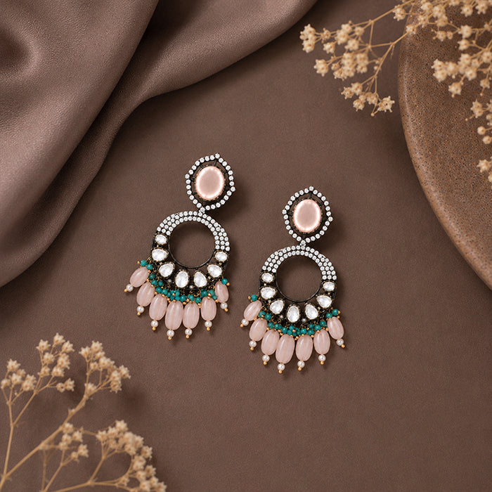 Royal Rose Quartz 925 Sterling Silver Statement Earrings
