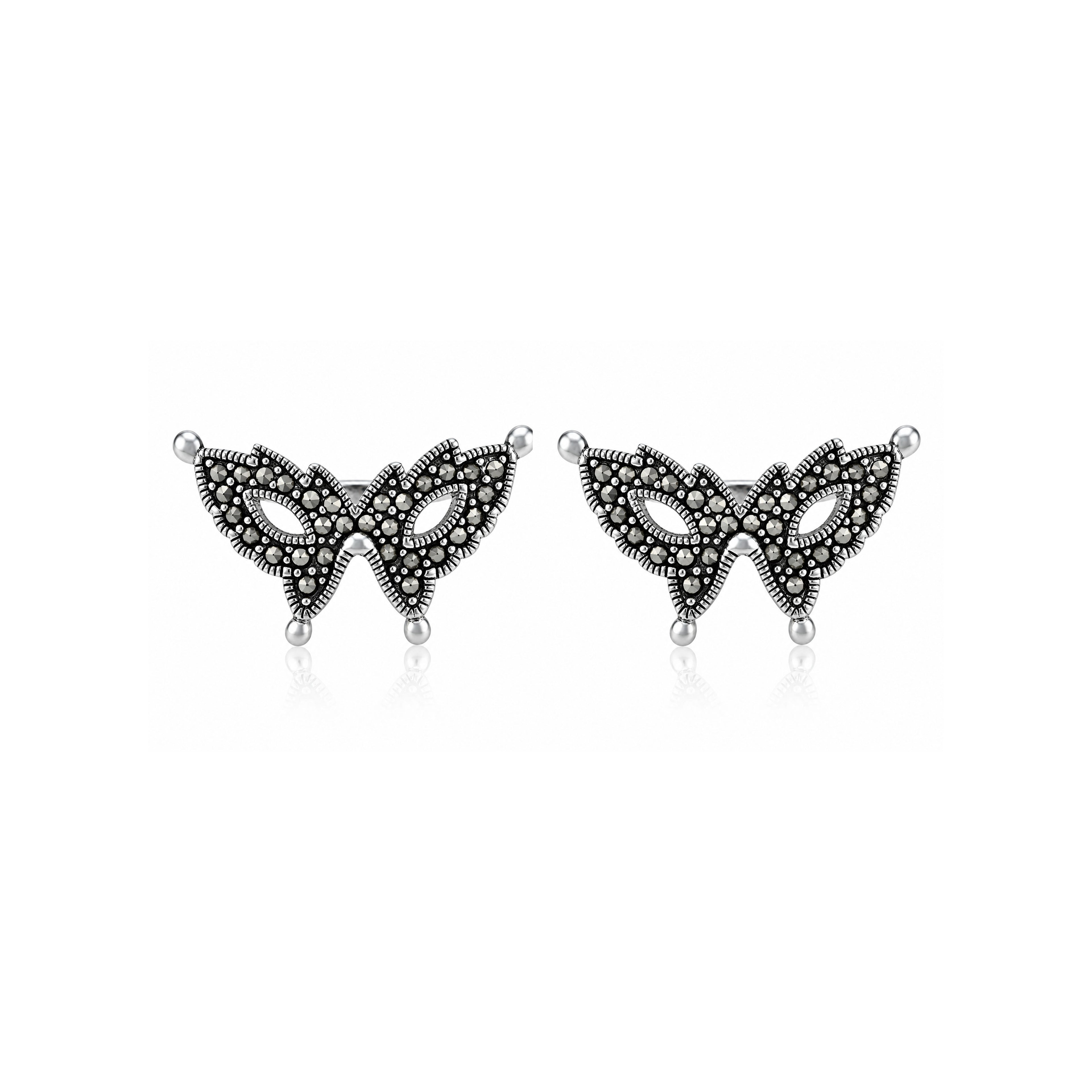 Royal Wing Sparkle 925 Sterling Silver Stud Earrings