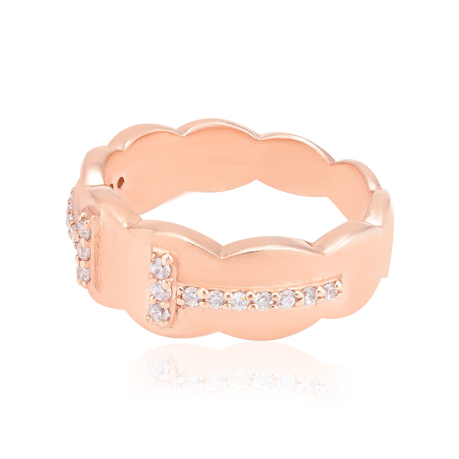 Scalloped Serenity Rose Gold Ring