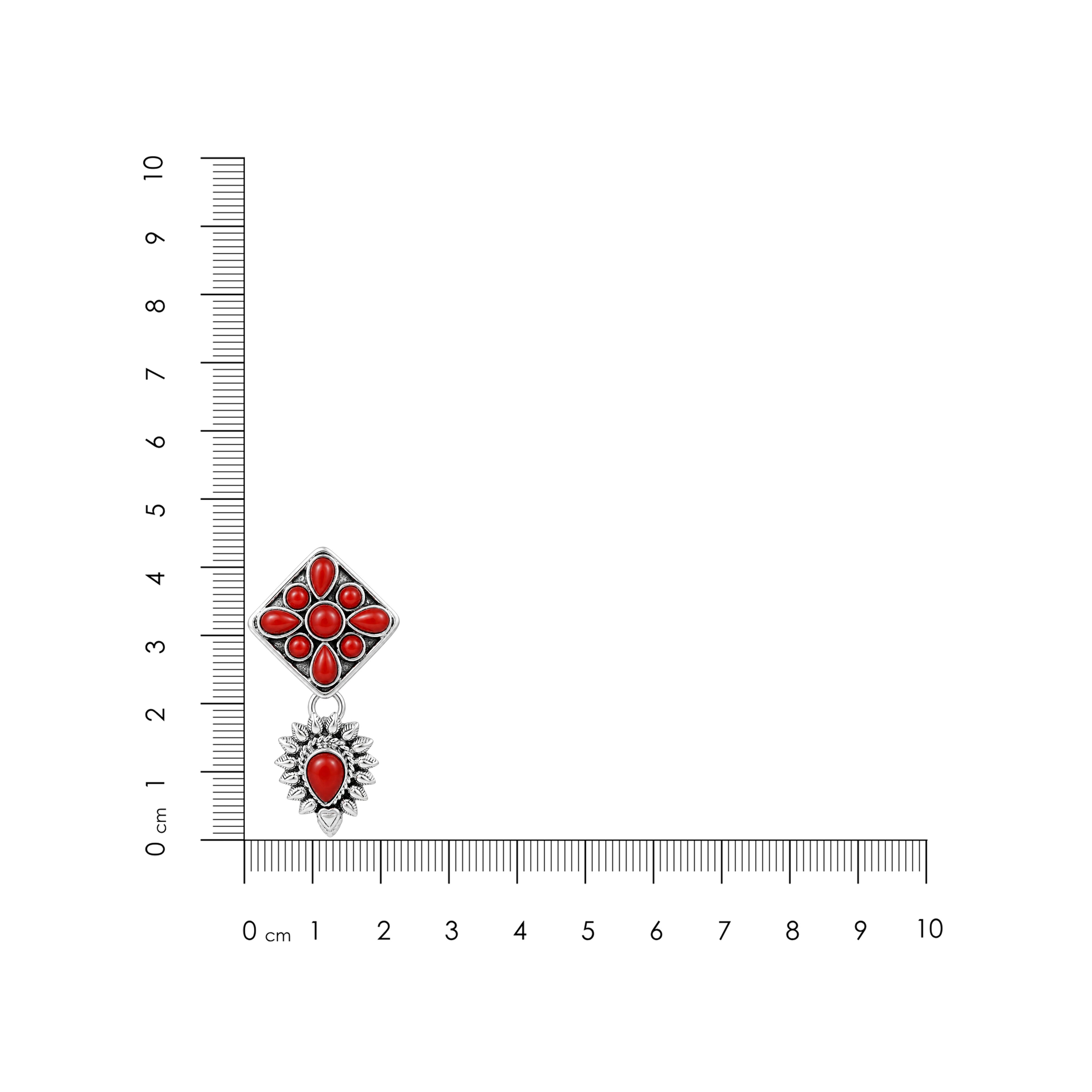 Scarlet Floral Majesty 925 Sterling Silver Luxury Earrings