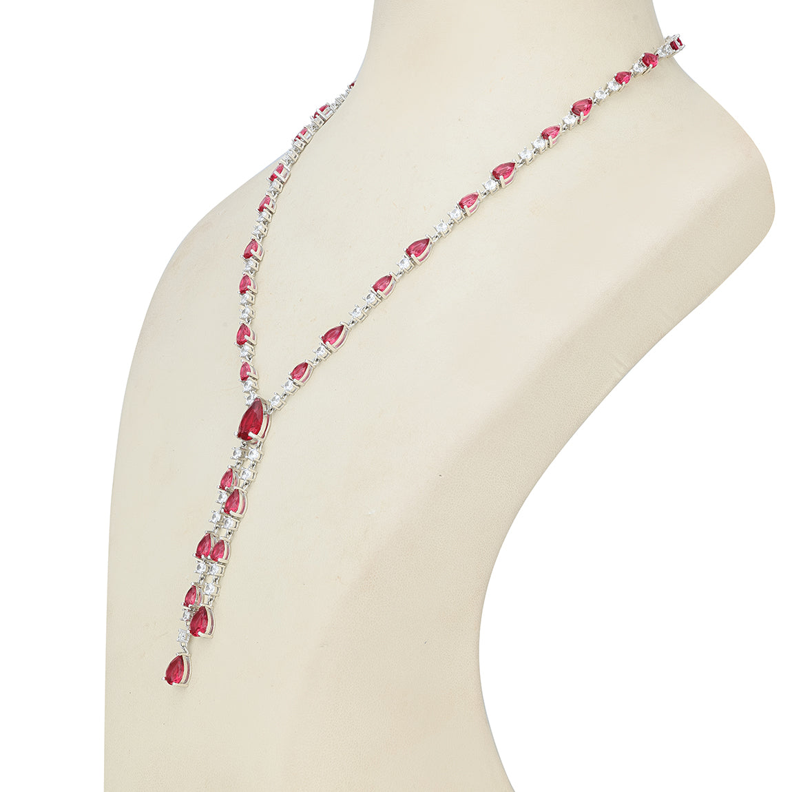 Scarlett Ruby Red Teardrop Necklace