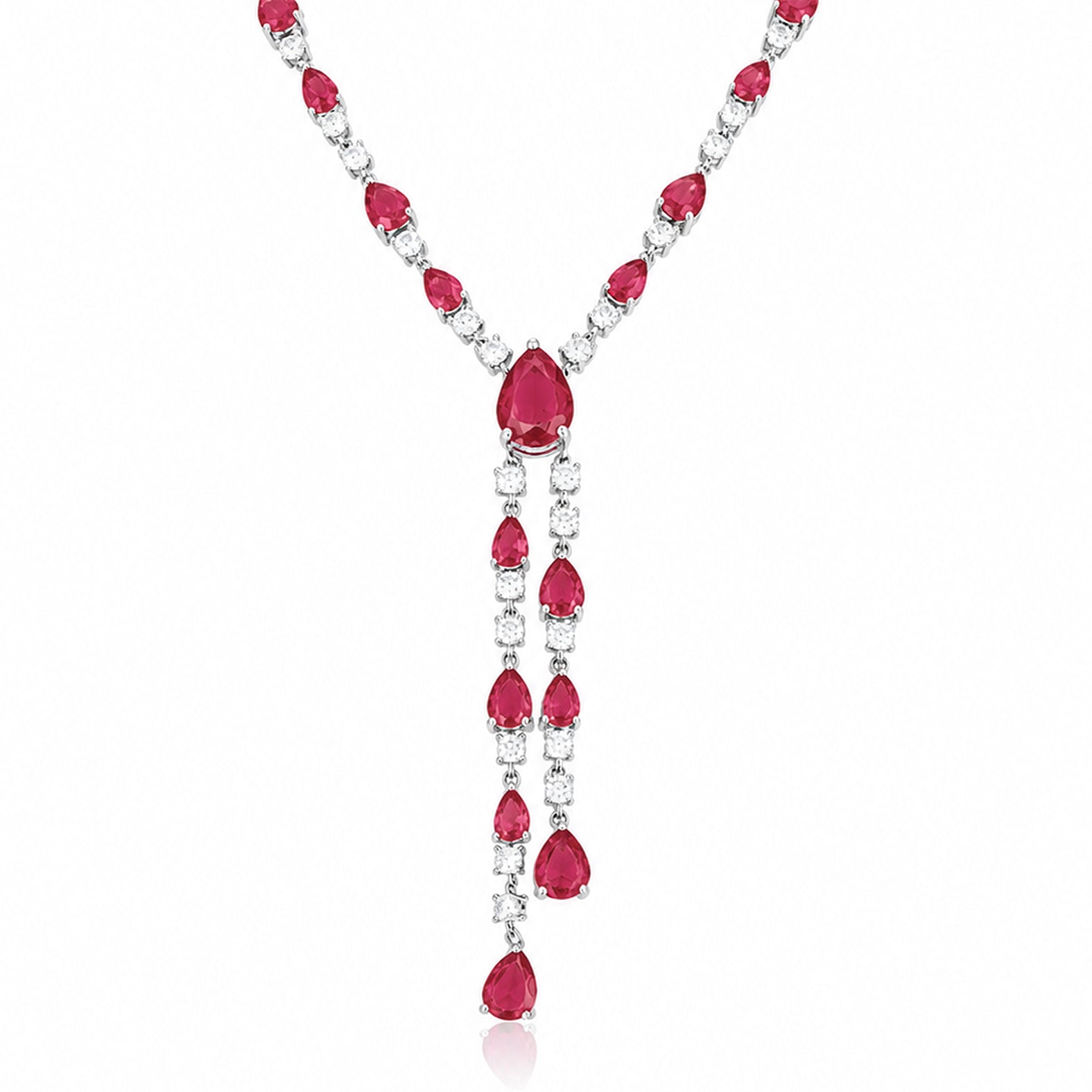 Scarlett Ruby Red Teardrop Necklace