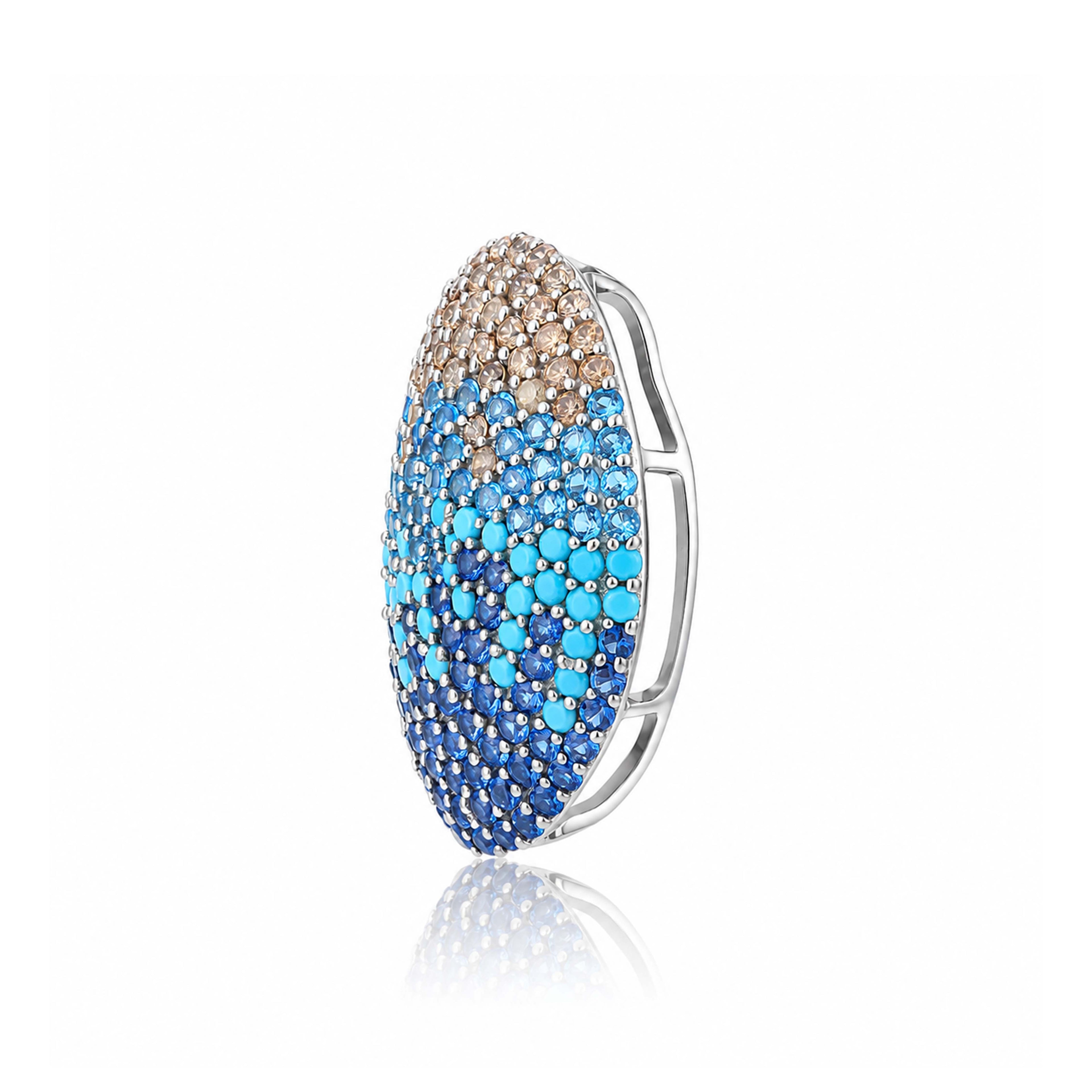 Sea Bliss 925 Sterling Silver Oval Pendant