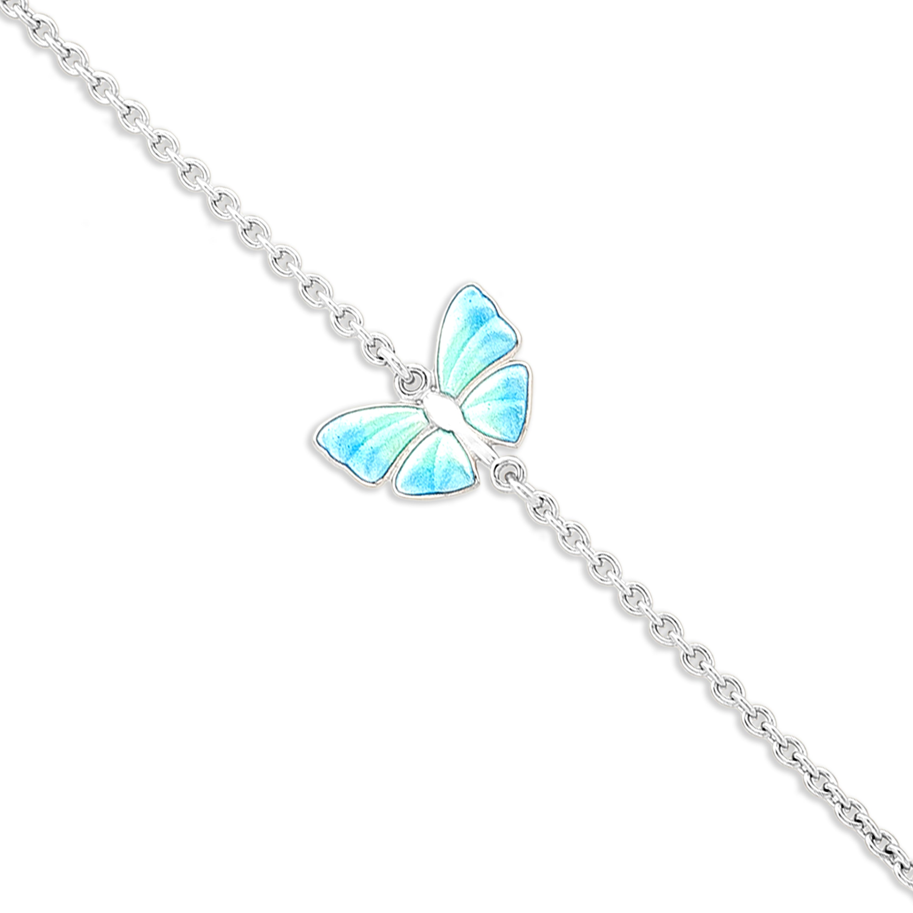 Sea Blue Fluttering Rhodium Bracelets