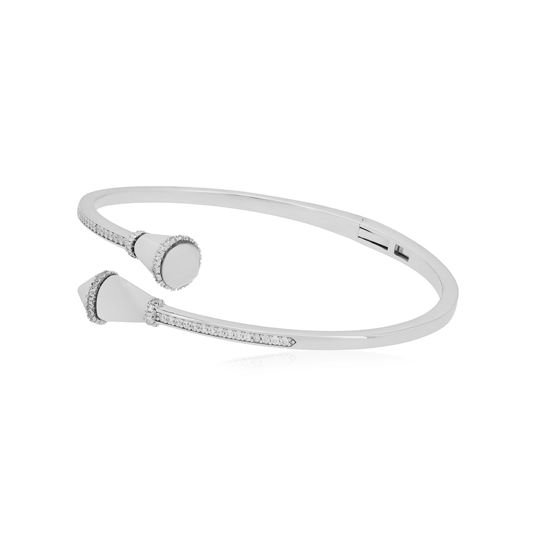 Shimmering Bypass Statement Kada 925 Sterling Silver Kada for Women