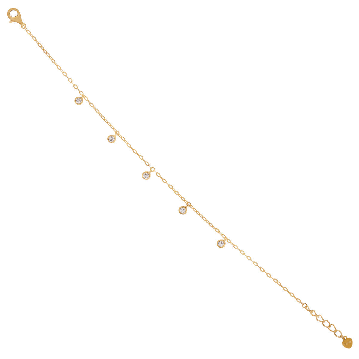 Shimmery Gold Drop Bracelet 925 sterling silver