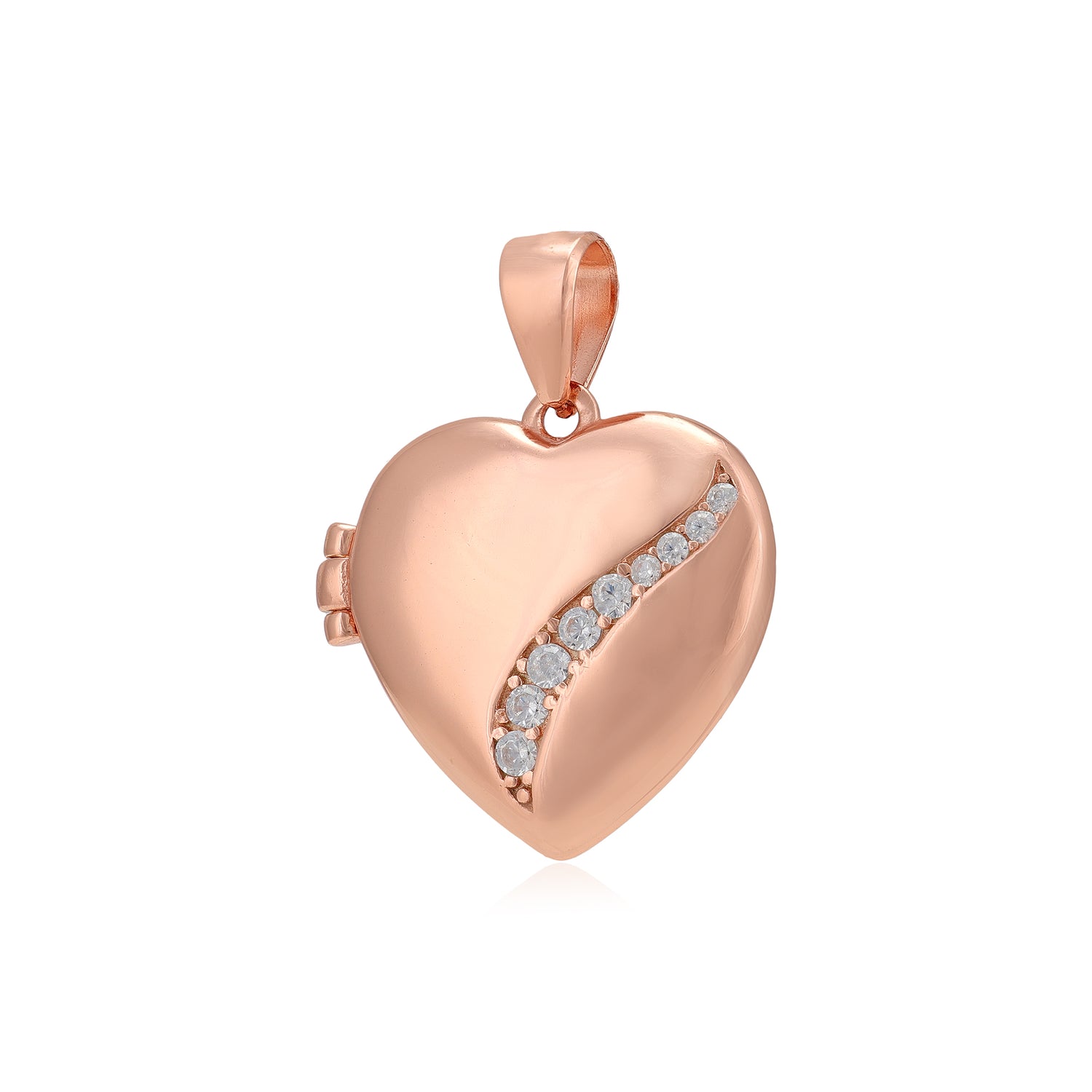925 Minimal Glow Rose Gold Plated Heart Pendants