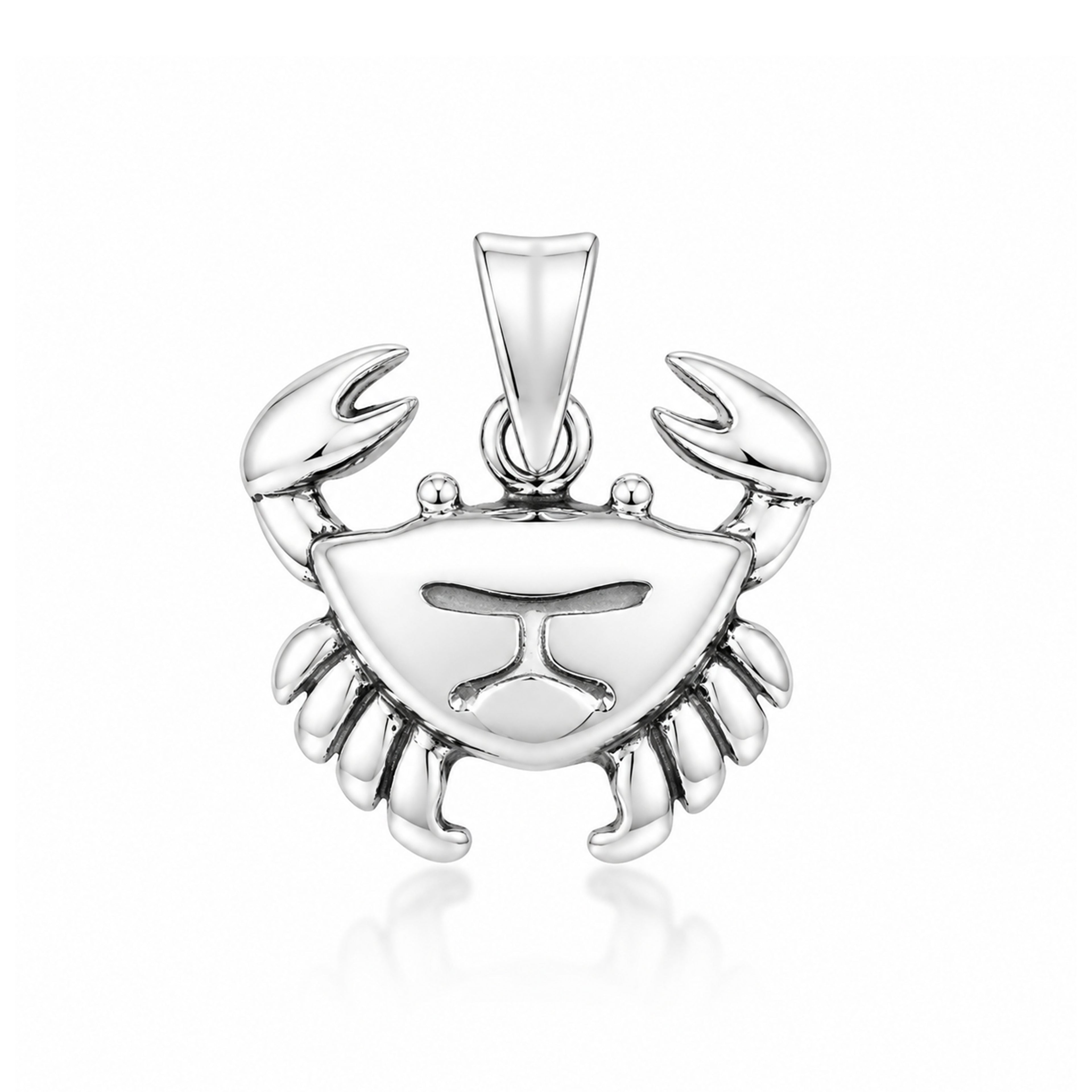 Silver Cancer Crab Zodiac Pendant