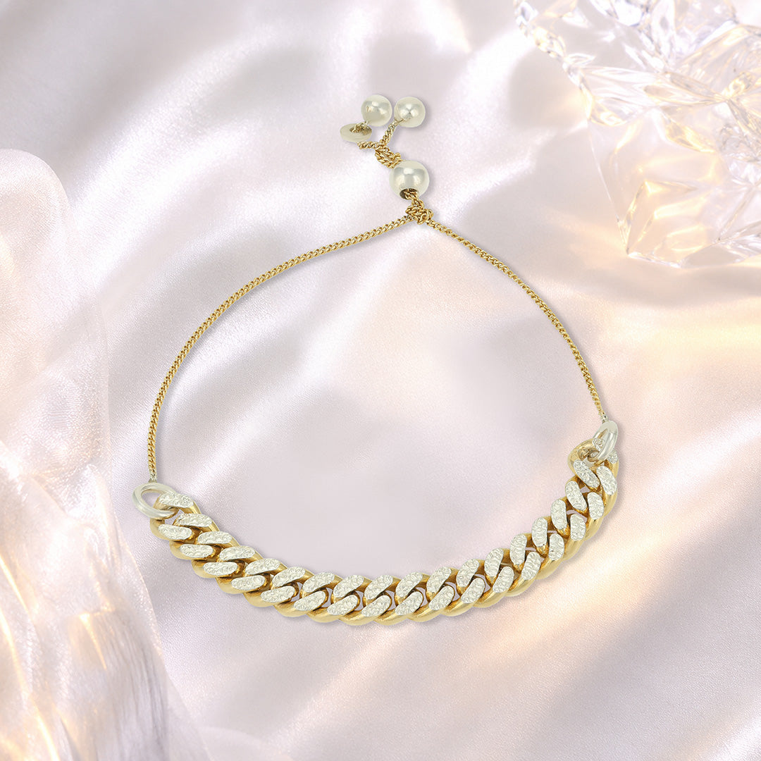 Silver Cuban Link Adjustable Bracelet