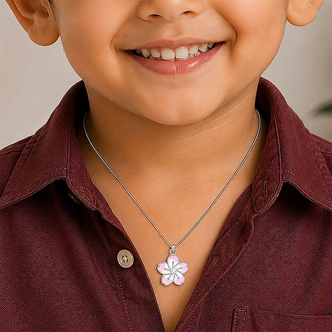 Silver Flower Kids Pendant