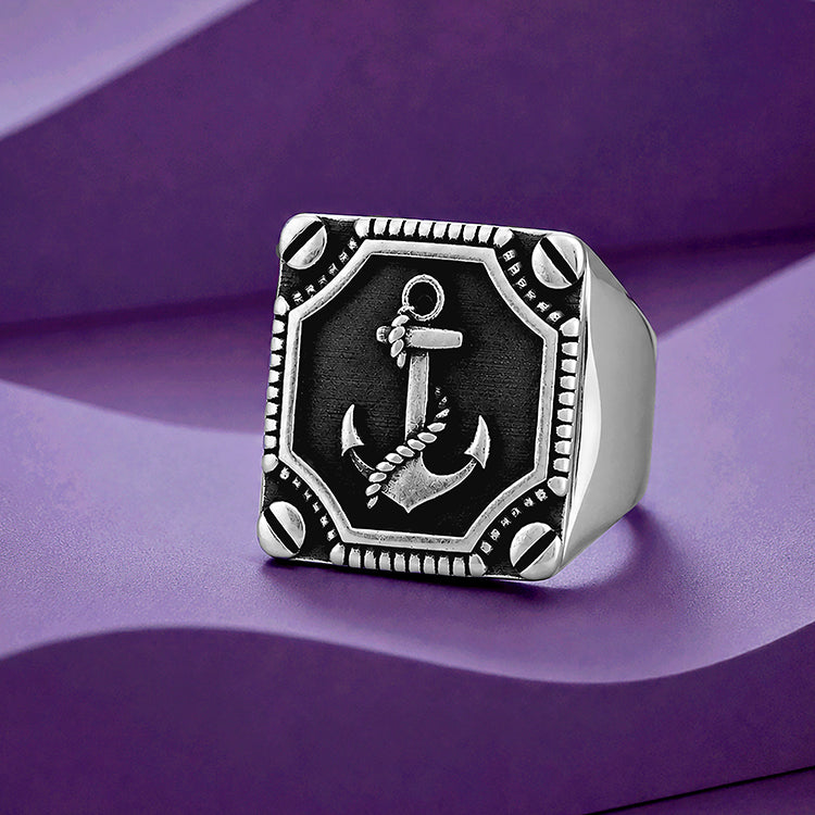 Silver Nautical Anchor Screw Cufflinks