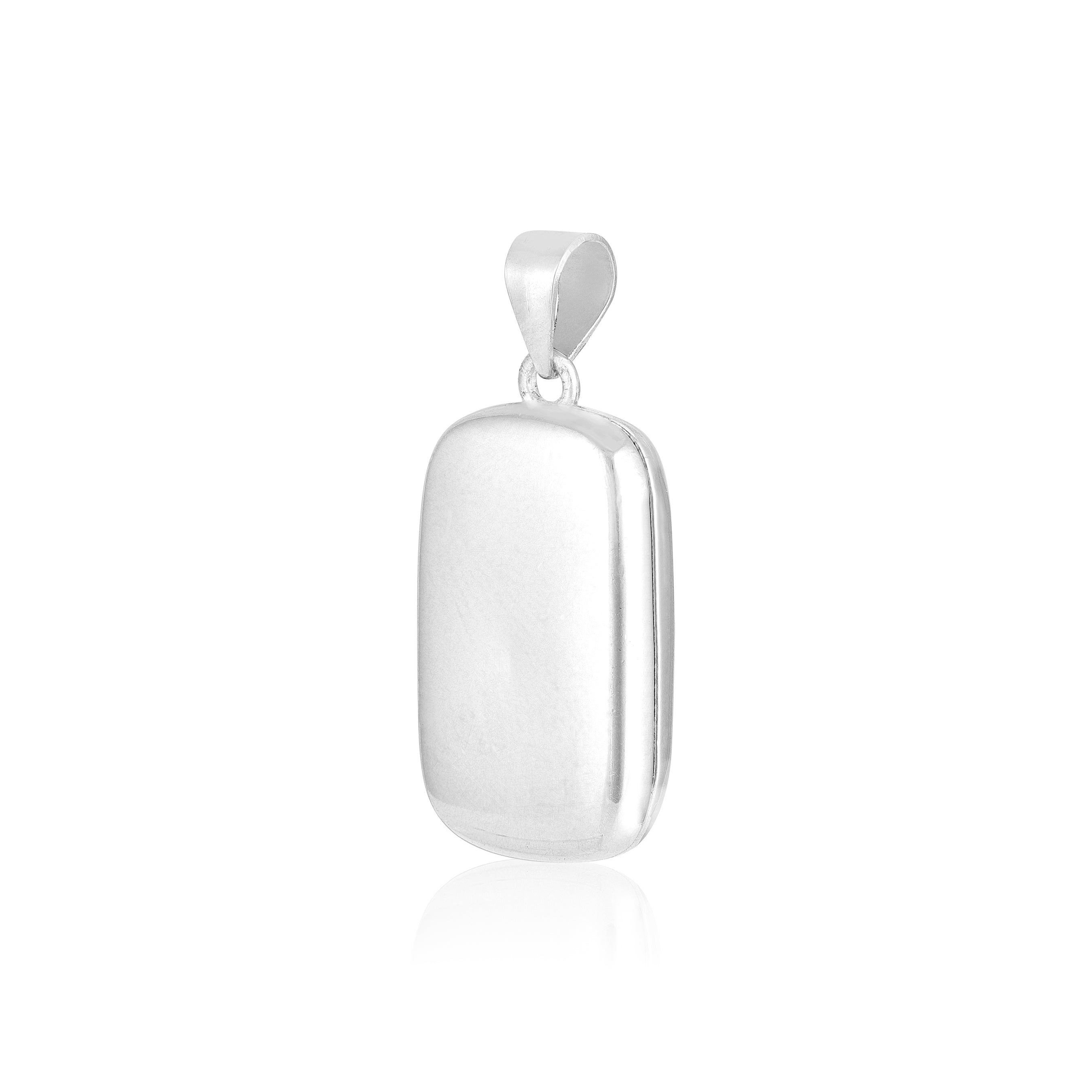 925 Sterling Silver Secret Slate Engravable Rhodium Plated Pendant