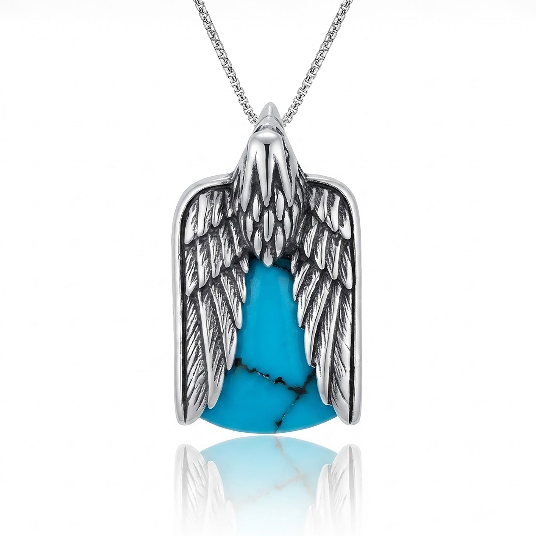 Silver TurquoiseEagle Wing Rakhi Pendant